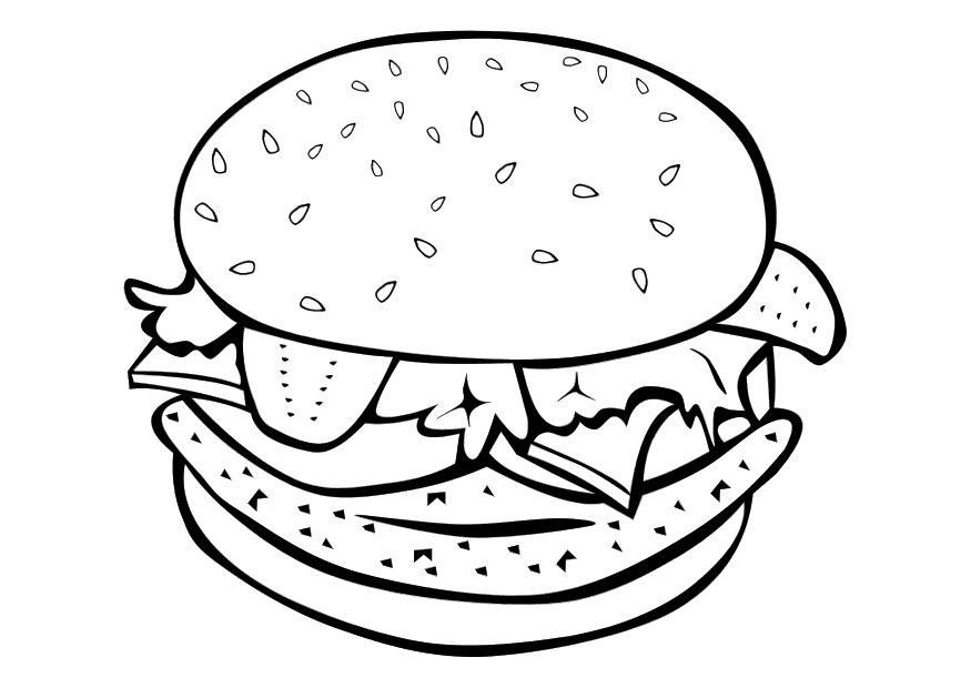 875x620 Coloring Page Hamburger