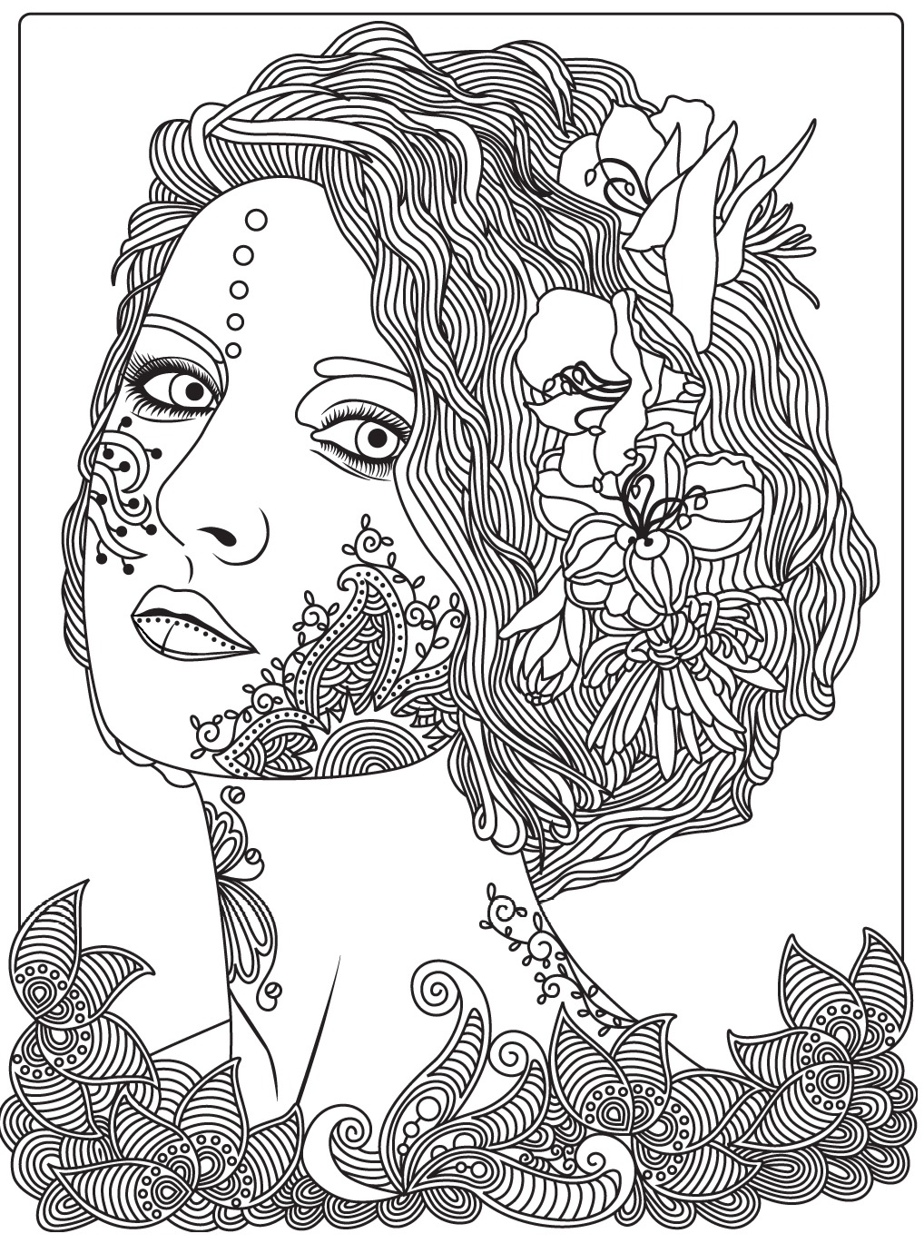 1018x1369 Printable Women Free Coloring Pages Download