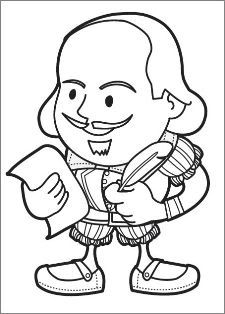 225x314 Shakespeare Is Writing A Play Coloring Sheet Printables