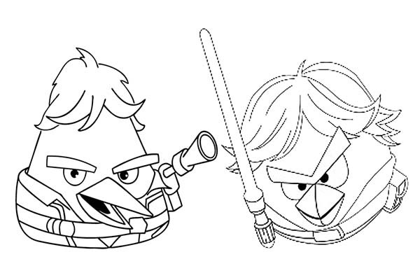 600x400 Angry Birds Star Wars Han Solo And Luke Skywalker Coloring Pages