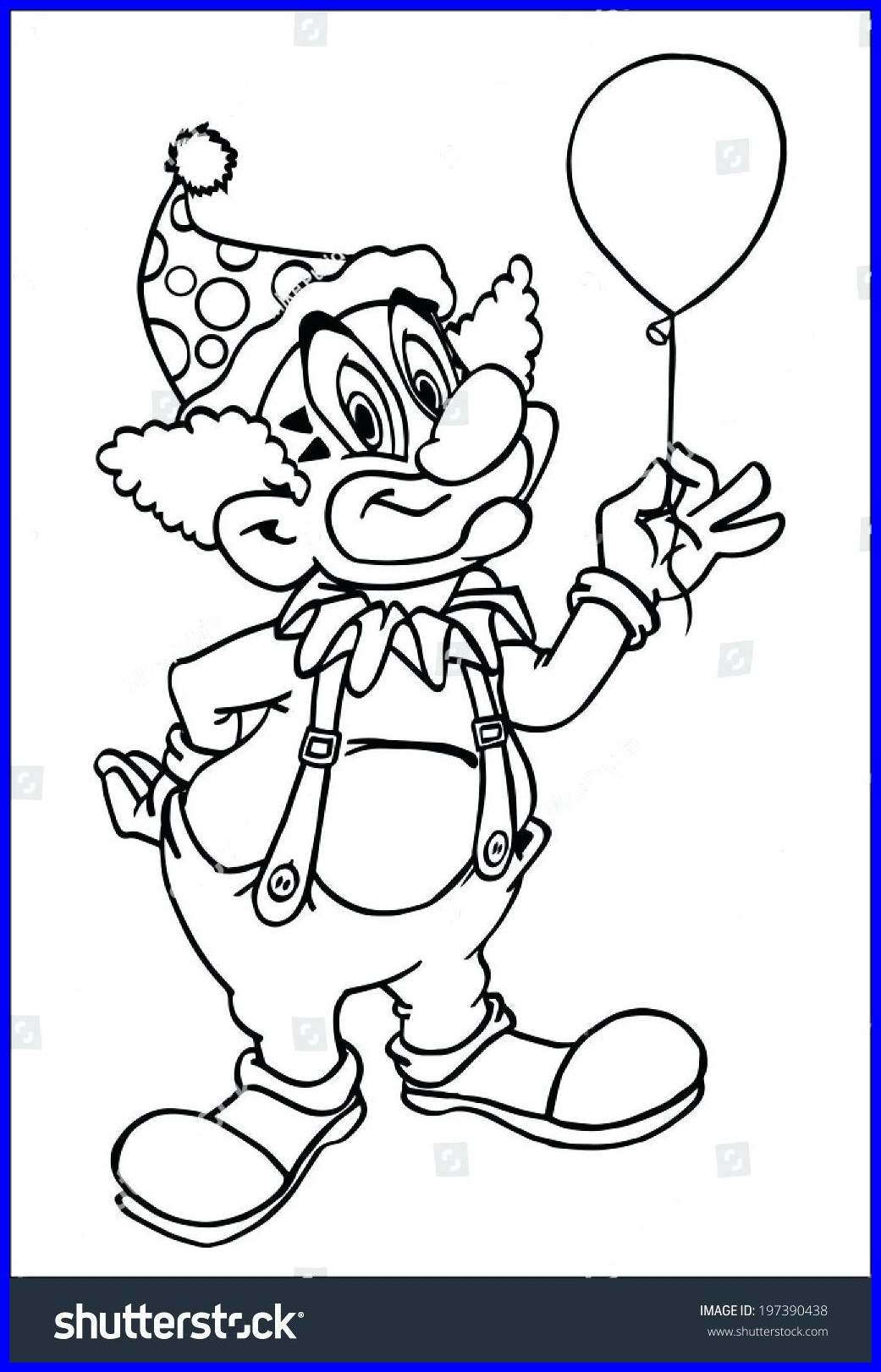 1041x1622 The Best Clown Coloring Hand Drawn Cartoon Funny Page Printable