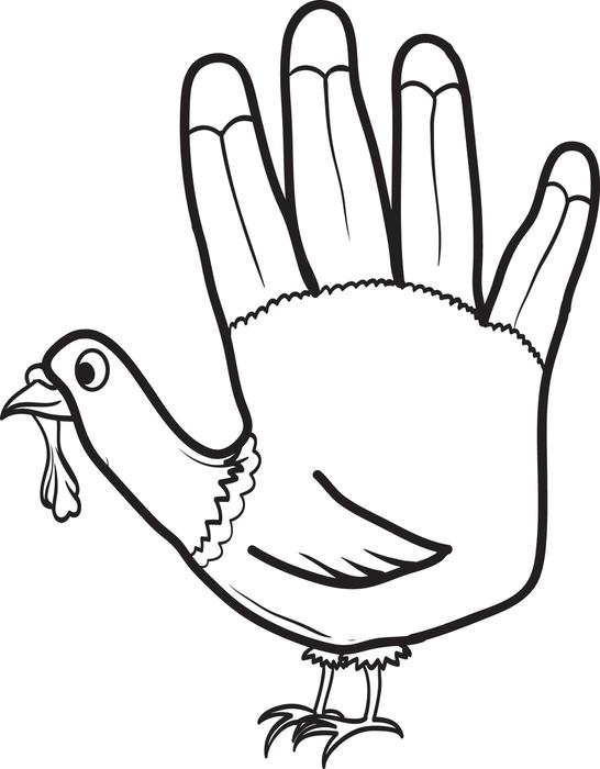 546x700 Printable Pictures Of Turkeys To Color 4728 Handprint Turkey