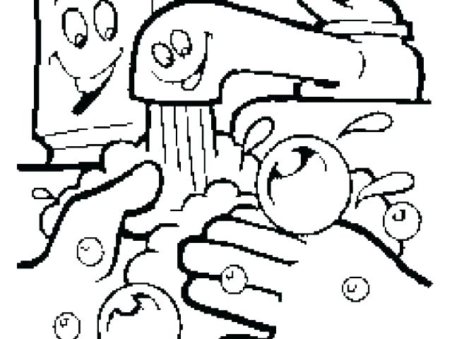 Hand Washing Coloring Pages For Preschoolers