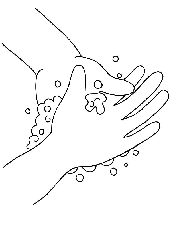 600x824 Hand Washing Bubbling Soap Coloring Pages Coloring Sun 16948
