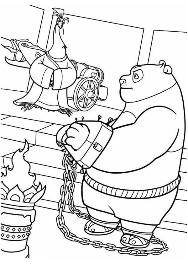 600x841 Po Being Handcuffed In Kung Fu Panda Coloring Page Po Being