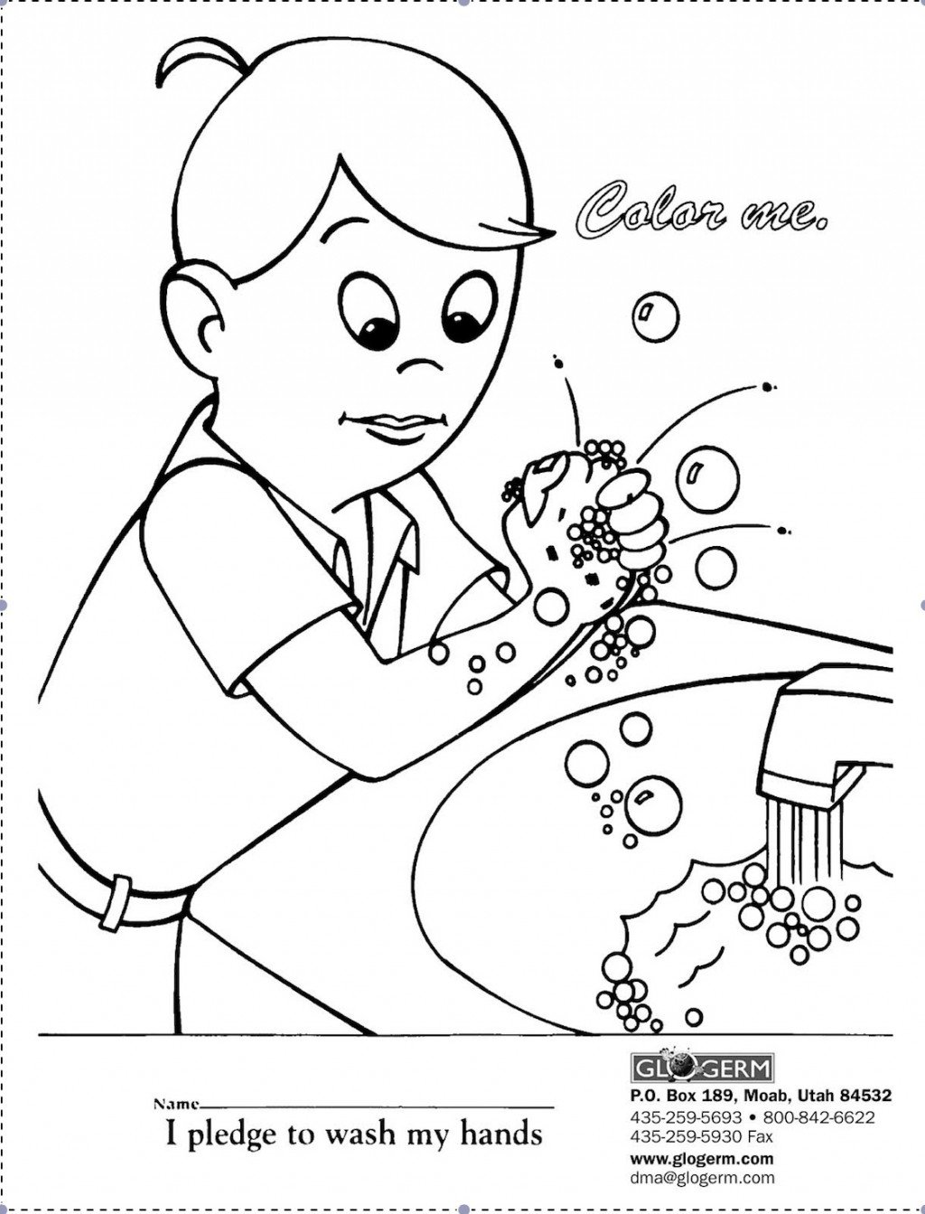 Hand Washing Coloring Pages 1024x1343 Hand Washing Coloring Pages