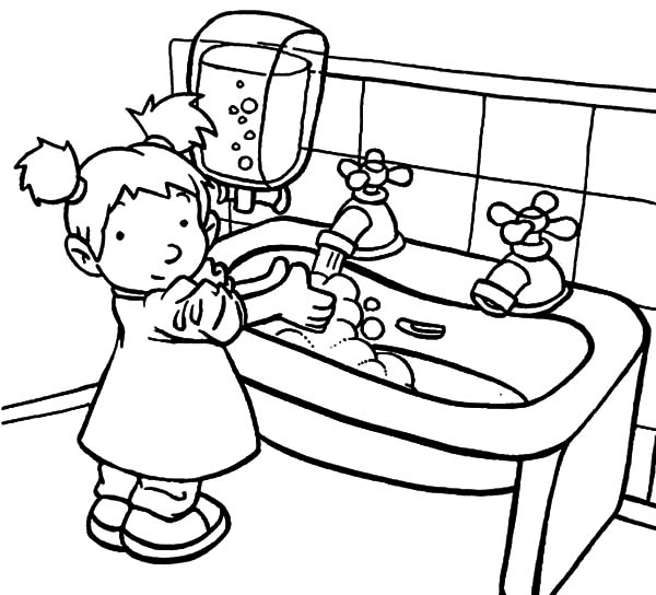 Fancy Design Hand Washing Coloring Pages For Printable Kids 600x544 Fancy Design Hand Washing Coloring Pages For Printable Kids