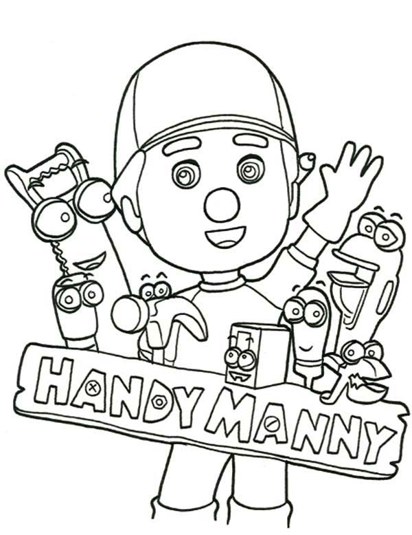 Handy Manny Ad Friends Say Hello Coloring Page 600x778 Handy Manny Ad Friends Say Hello Coloring Page