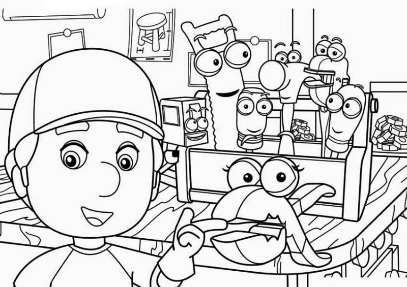 Squeeze And Manny Handy Manny Coloring Page 800x565 Squeeze And Manny Handy Manny Coloring Page