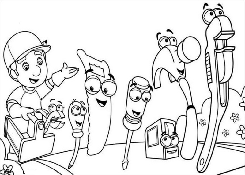 Handy Manny Tools Coloring Pages 800x570 Handy Manny Tools Coloring Pages