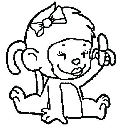 396x408 Coloring Pages Of Monkeys Printable Cartoon Monkey Coloring Page