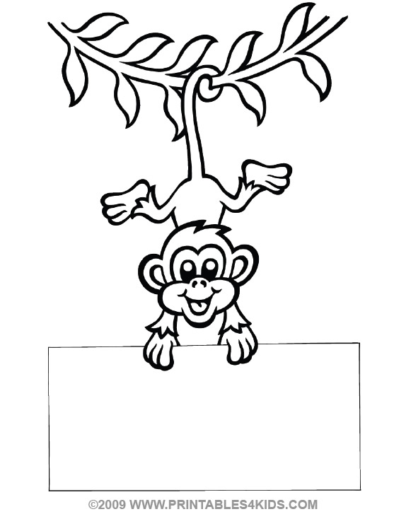 557x751 Monkey Hanging Coloring Printables For Kids Free Word Search