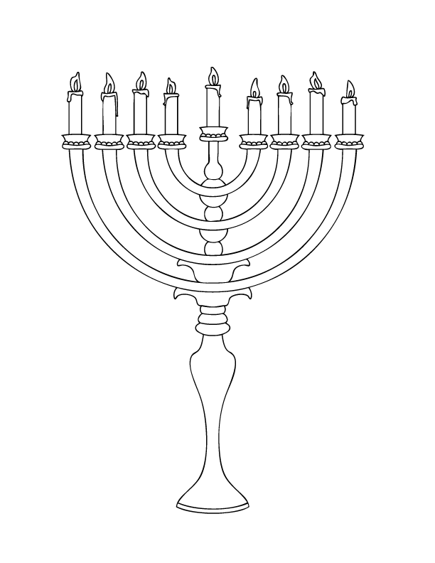 612x792 Hanukkah Menorah Printable