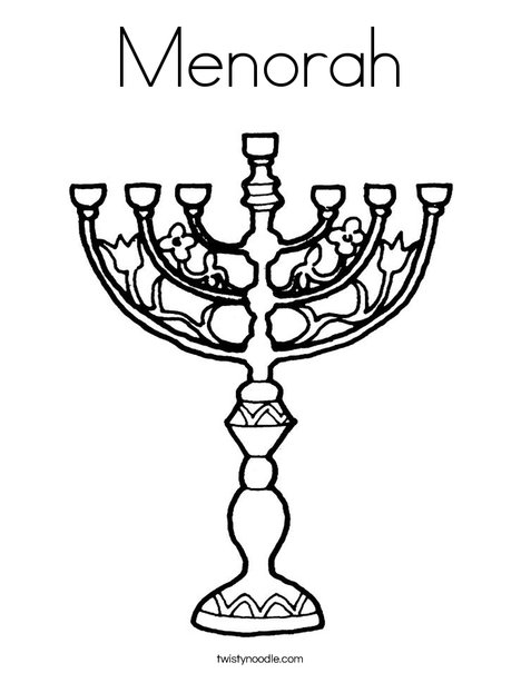468x605 Menorah Coloring Page