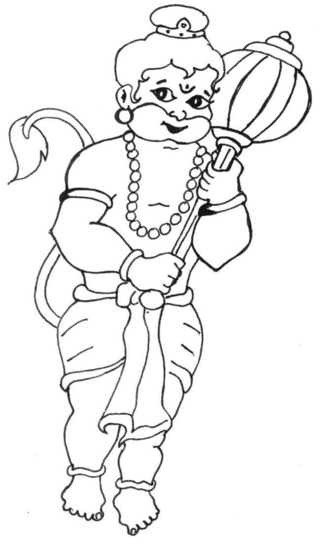 Bal Hanuman Coloring Printable Page 2 For Kids 651x1106 Bal Hanuman Coloring Printable Page 2 For Kids