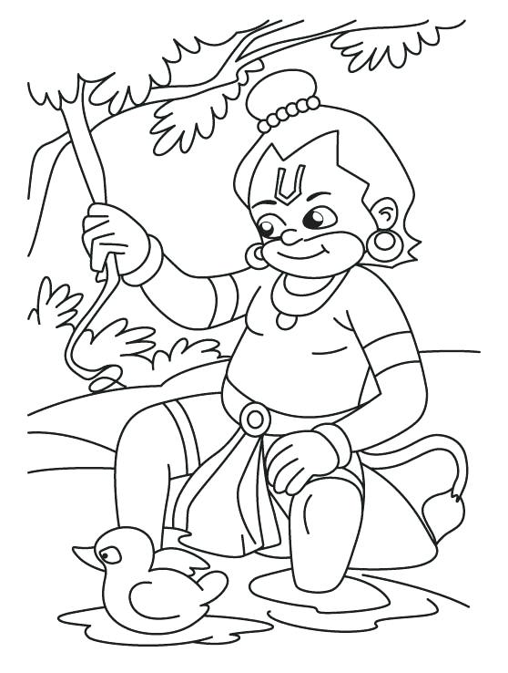 Hanuman Coloring Pages Lord With Duck Coloring Page Bal Hanuman 558x738 Hanuman Coloring Pages Lord With Duck Coloring Page Bal Hanuman