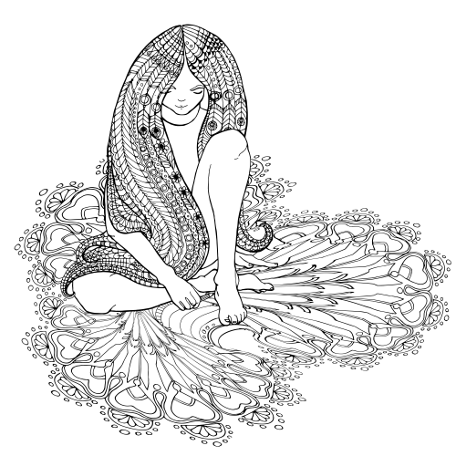 She Colors Her Own Happiness Happiness, Adult Coloring 500x500 She Colors Her Own Happiness Happiness, Adult Coloring