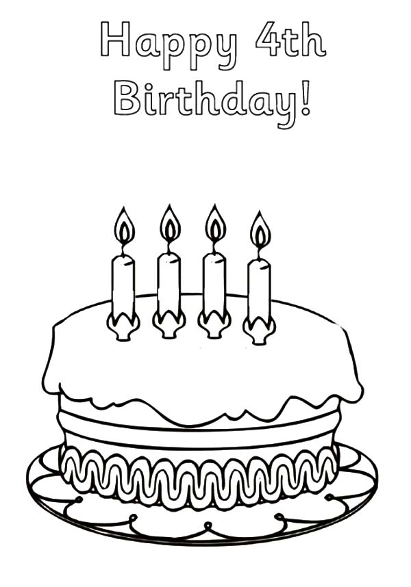 Happy 4th Birthday Coloring Pages at GetColorings.com | Free printable ...