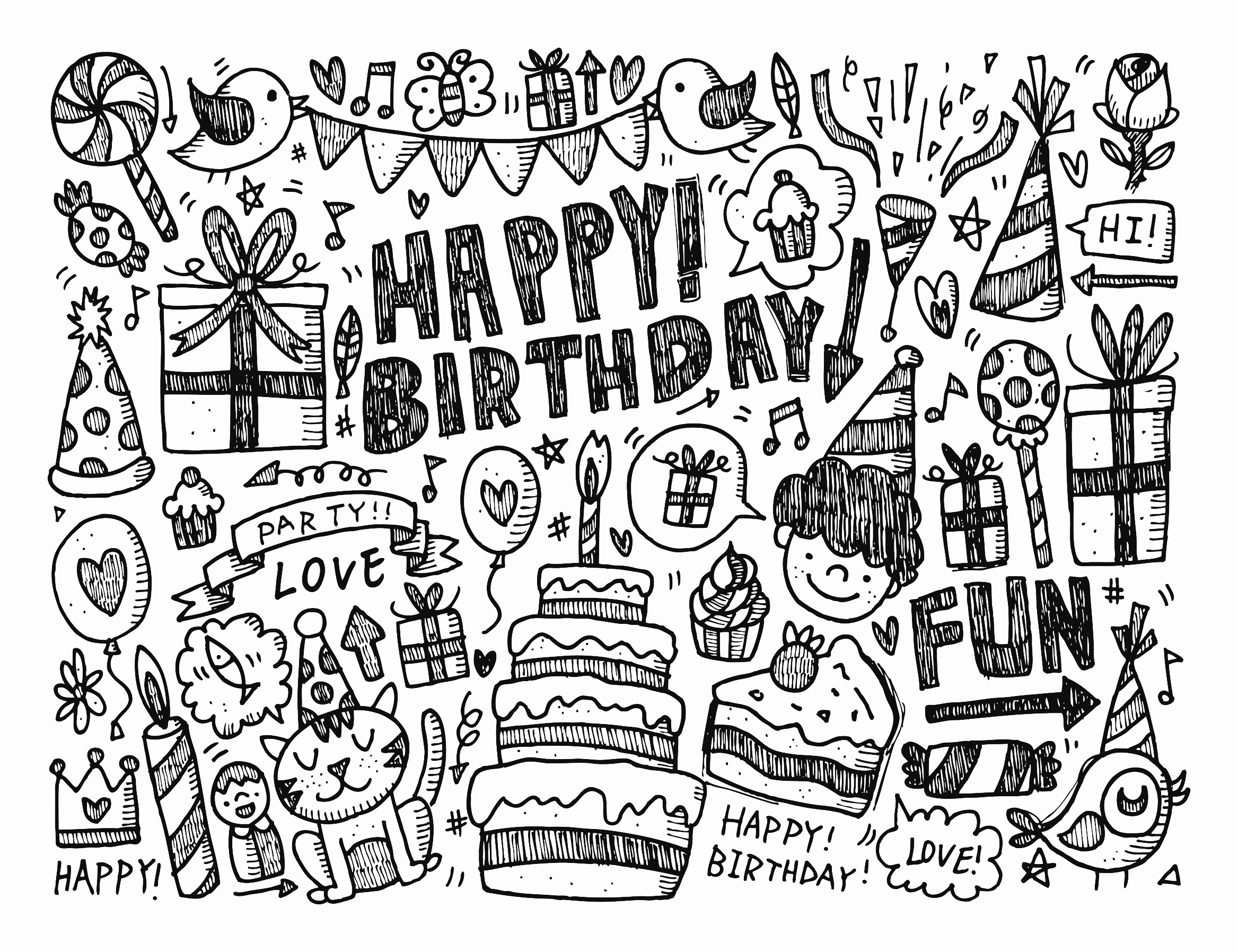 Doodle Happy Birthday 2335x1796 Doodle Happy Birthday