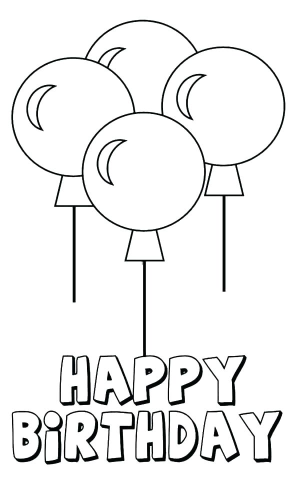 Happy Birthday Balloons Coloring Pages at GetColorings.com | Free ...