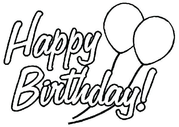 600x427 Happy Birthday Balloons Coloring Pages Here Are Balloons Coloring
