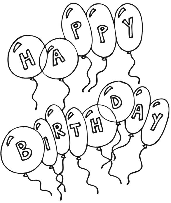 586x698 Happy Birthday Coloring Page Amp Coloring Book