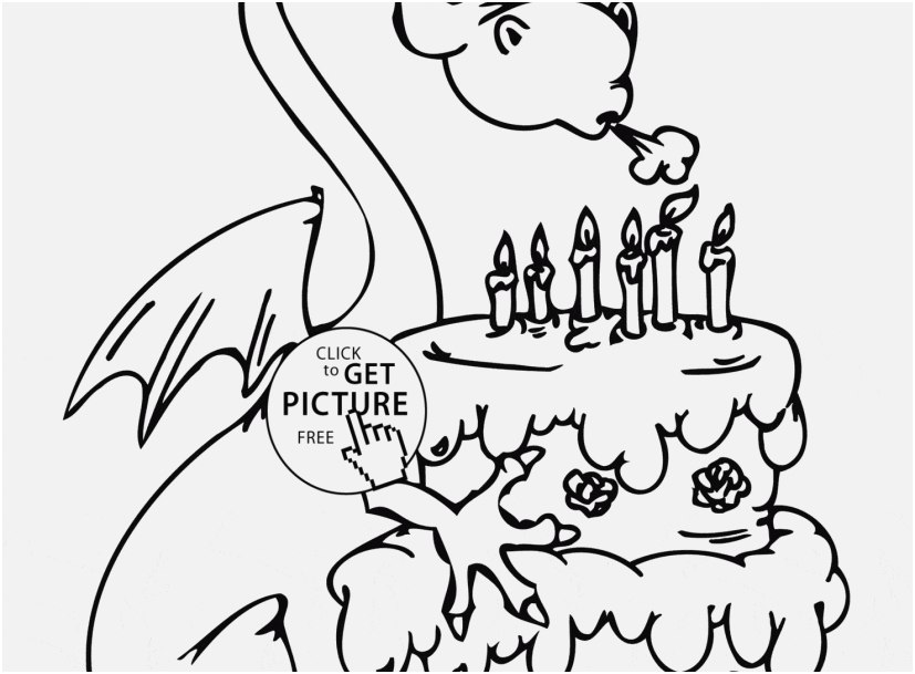 827x609 Birthday Coloring Pages Images Dragon And Happy Birthday Cake
