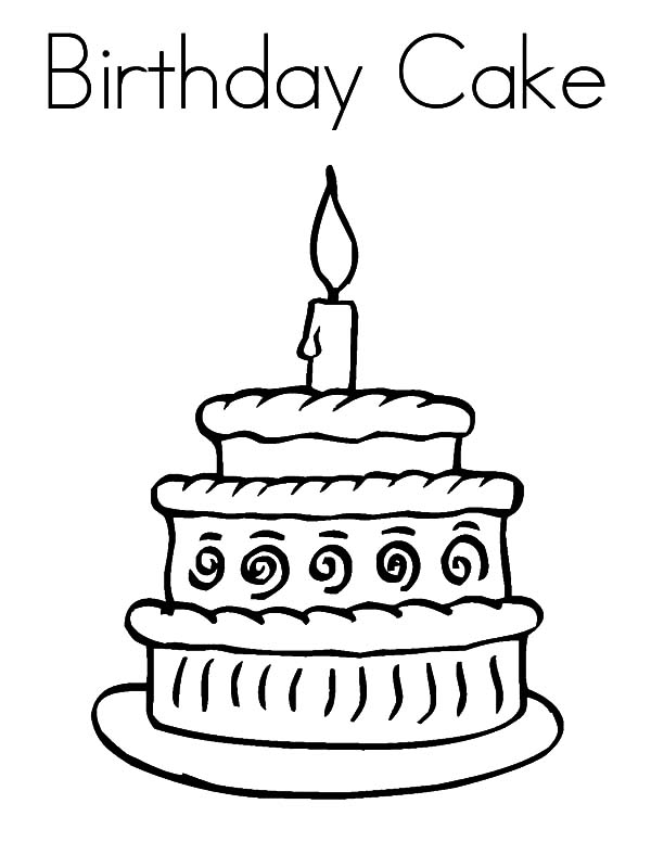 600x776 Happy Birthday Cake Coloring Pages