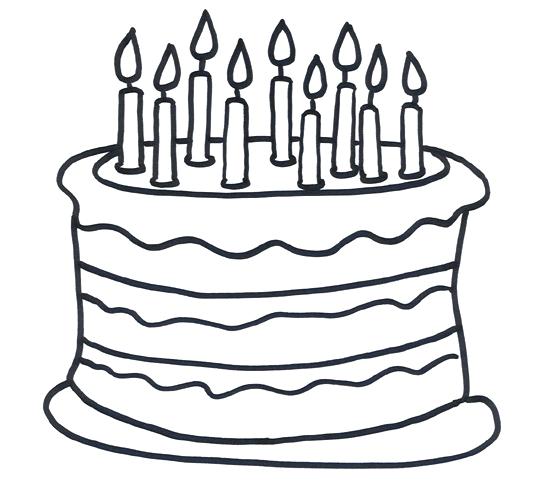 550x489 Happy Birthday Cake Coloring Pages Kids Coloring Colouring