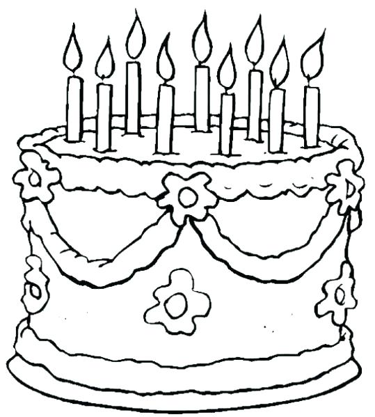 Happy Birthday Cake Coloring Pages at GetColorings.com | Free printable ...