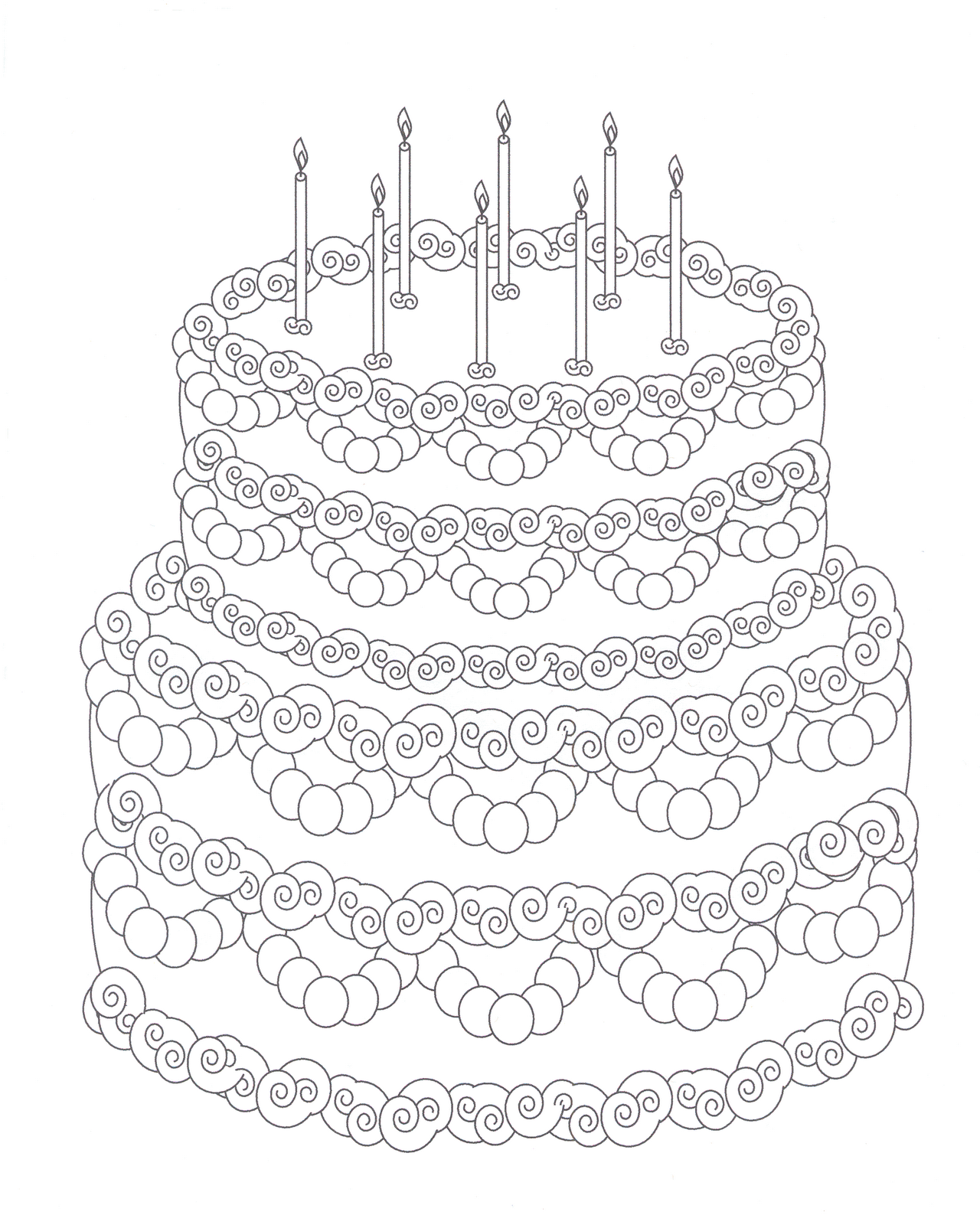 1280x1600 Birthday Cake Coloring Pages