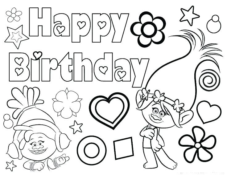 736x568 Printable Coloring Birthday Cards As Well As Printable Coloring