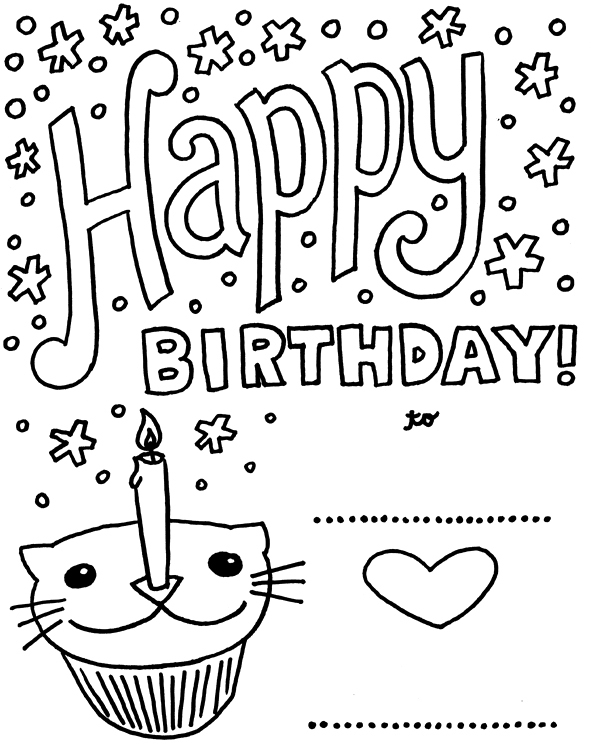 591x747 Color Birthday Cards Charming Birthday Card Coloring Page 81