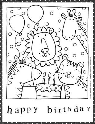 Happy Birthday Card Coloring Page Free Downloadable Printable 308x400 Happy Birthday Card Coloring Page Free Downloadable Printable