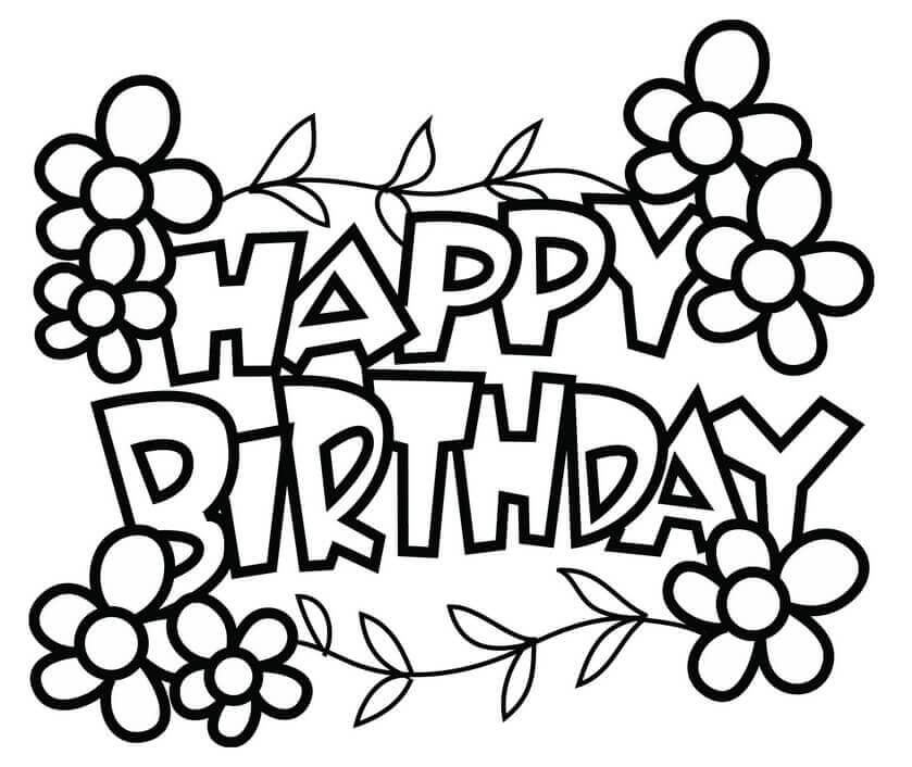 25 Free Printable Happy Birthday Coloring Pages 839x706 25 Free Printable Happy Birthday Coloring Pages