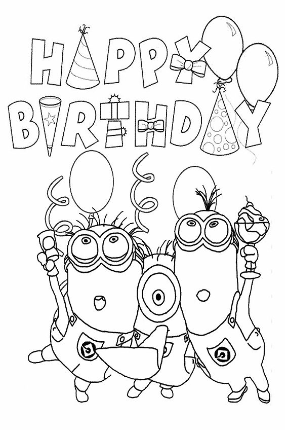 Happy Birthday Coloring Pages To Color In On Your Birthday 567x850 Happy Birthday Coloring Pages To Color In On Your Birthday