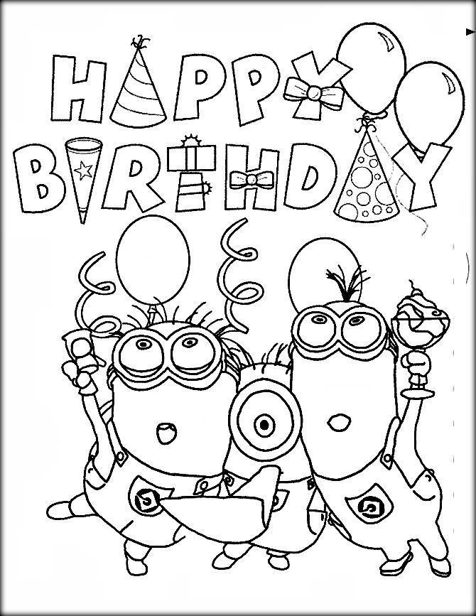 Minion Birthday Coloring Pages Minion Happy Birthday Coloring Page 670x867 Minion Birthday Coloring Pages Minion Happy Birthday Coloring Page