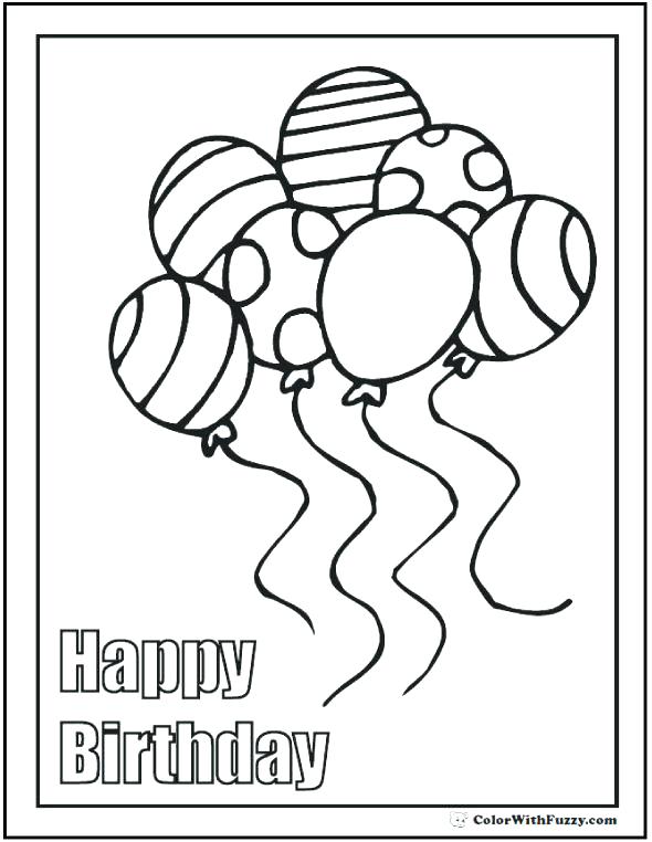 590x762 Happy Birthday Color Page Happy Birthday Coloring Pages