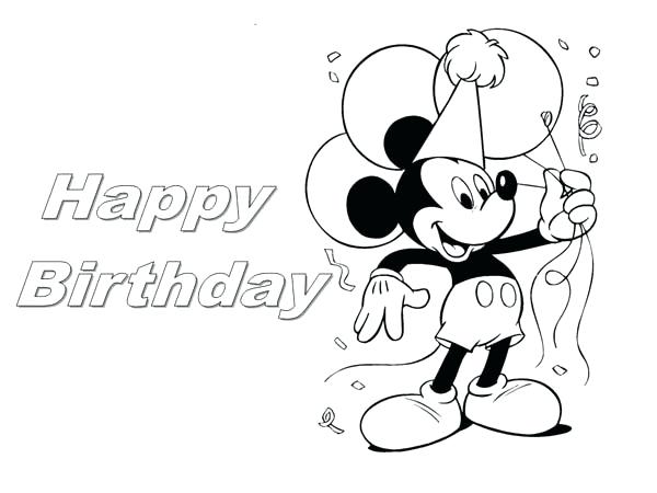 600x450 Happy Birthday Coloring Pages Disney Best Happy Birthday Wishes