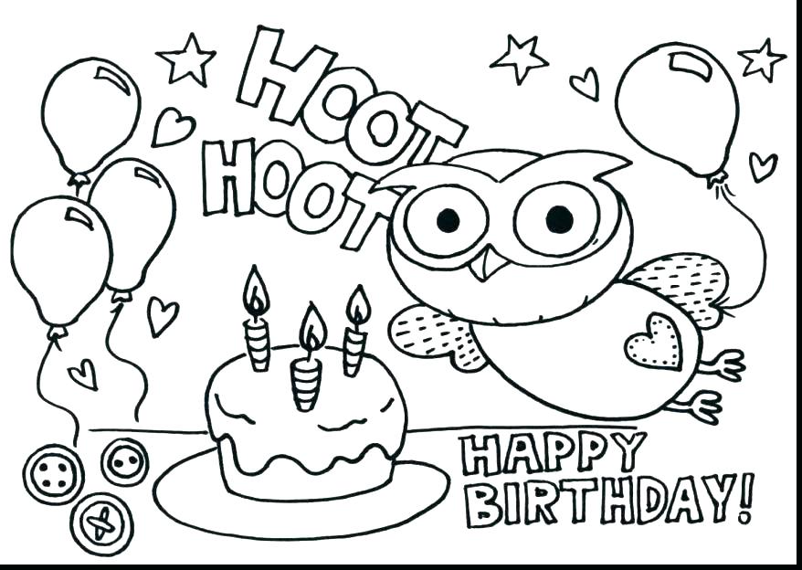 Happy Birthday Coloring Pages Printable Fresh Free 9 For Kids 5103 878x624 Happy Birthday Coloring Pages Printable Fresh Free 9 For Kids 5103
