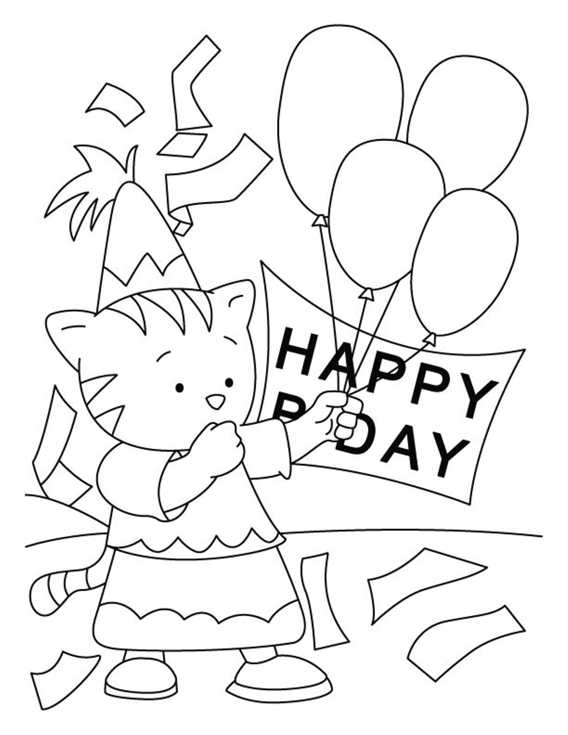 Happy Birthday Coloring Pages Free Printable Download For Kids 1157x1497 Happy Birthday Coloring Pages Free Printable Download For Kids