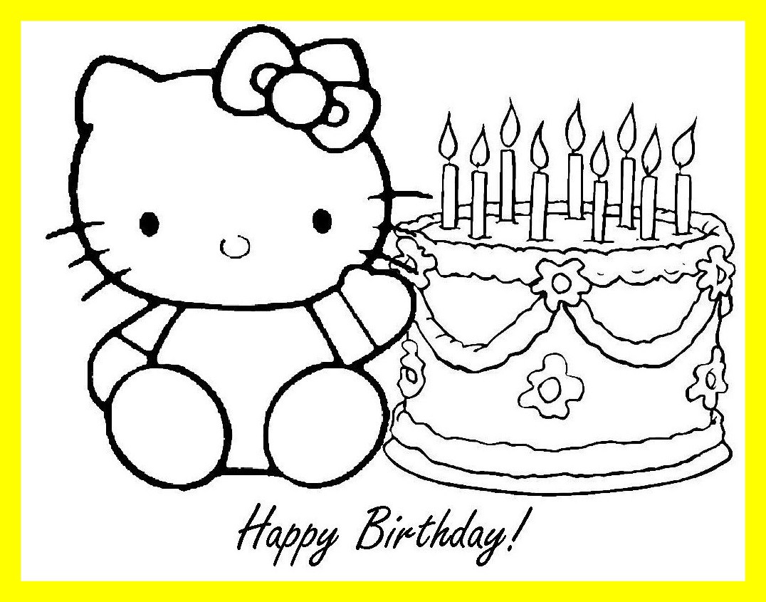 Stunning Printable Happy Birthday Coloring Pages For Kids Hello 1076x845 Stunning Printable Happy Birthday Coloring Pages For Kids Hello