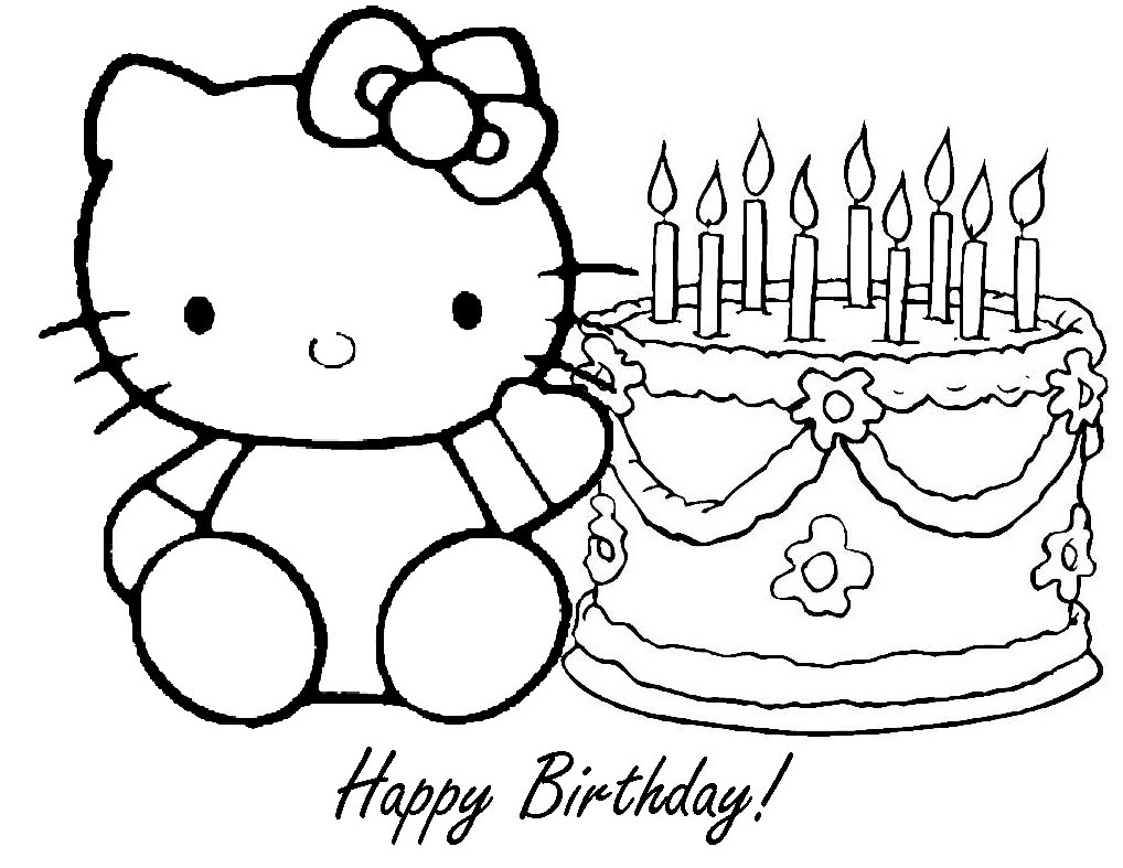 Happy Birthday Coloring Pages For Girls Download 1018x787 Happy Birthday Coloring Pages For Girls Download