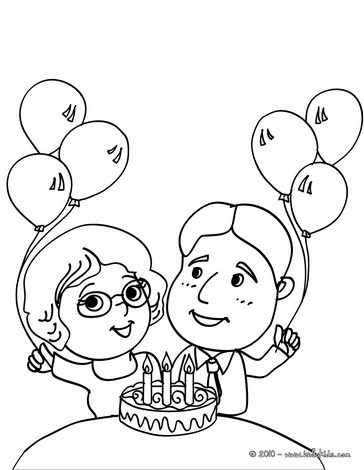 364x470 Girl With A Birthday Cake Coloring Pages