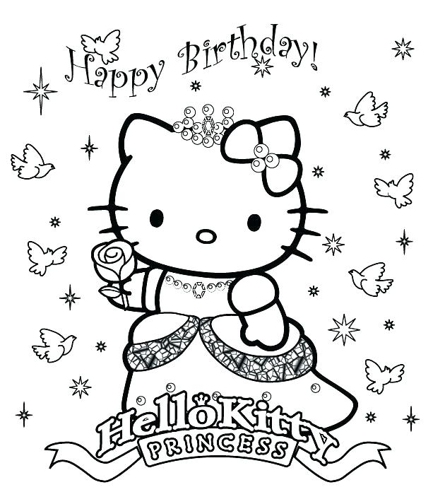 613x713 Birthday Coloring Sheets Hello Kitty Happy Birthday Coloring Pages