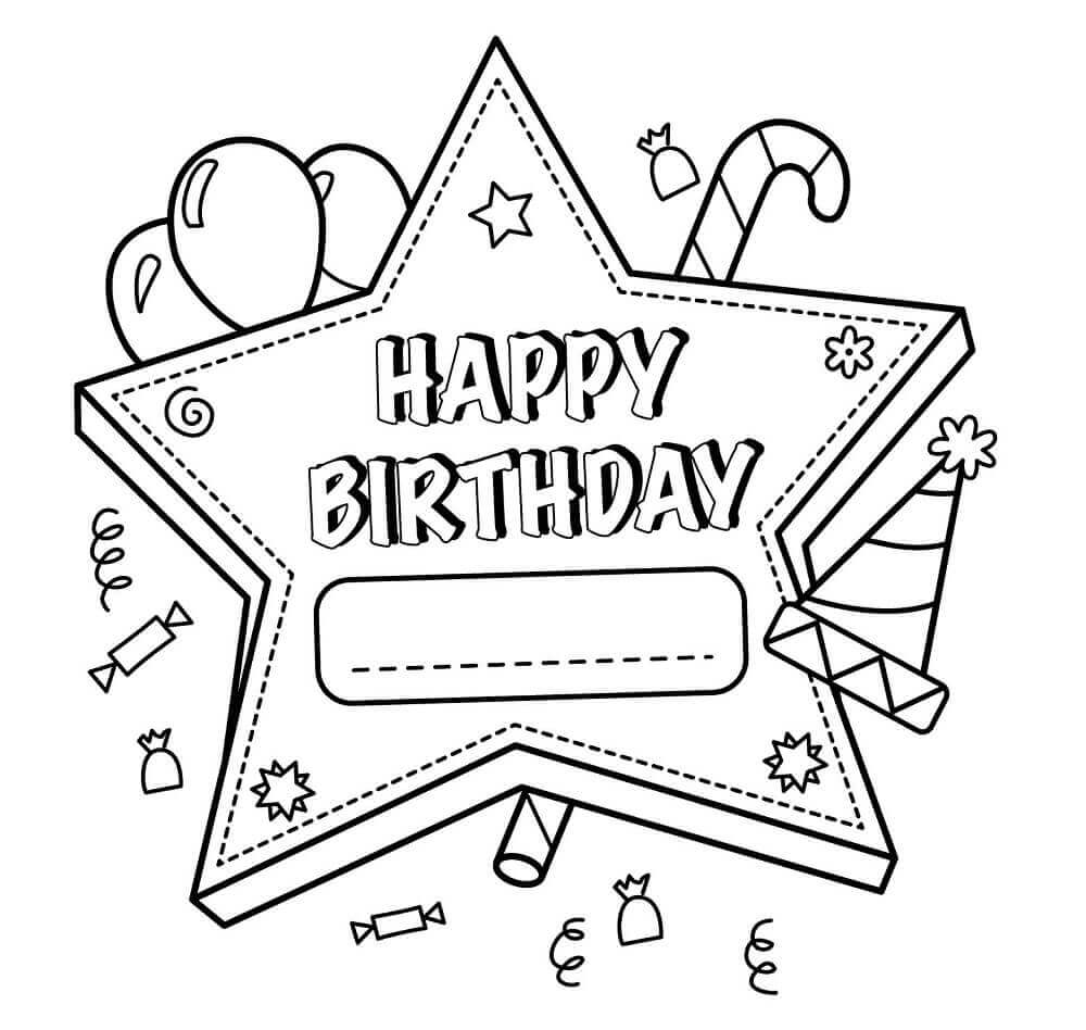 1000x948 25 Free Printable Happy Birthday Coloring Pages