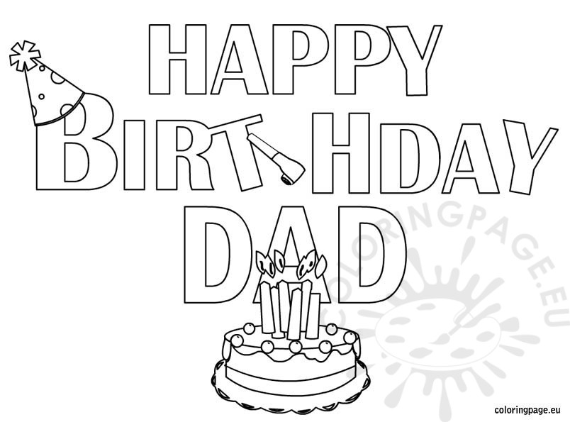 Happy Birthday Dad Coloring Pages at GetColorings.com | Free printable