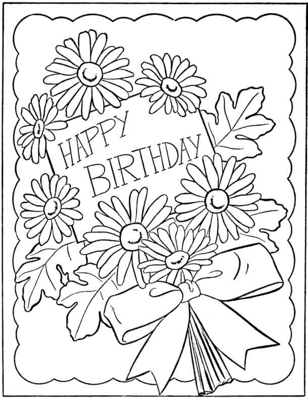 610x788 25 Free Printable Happy Birthday Coloring Pages