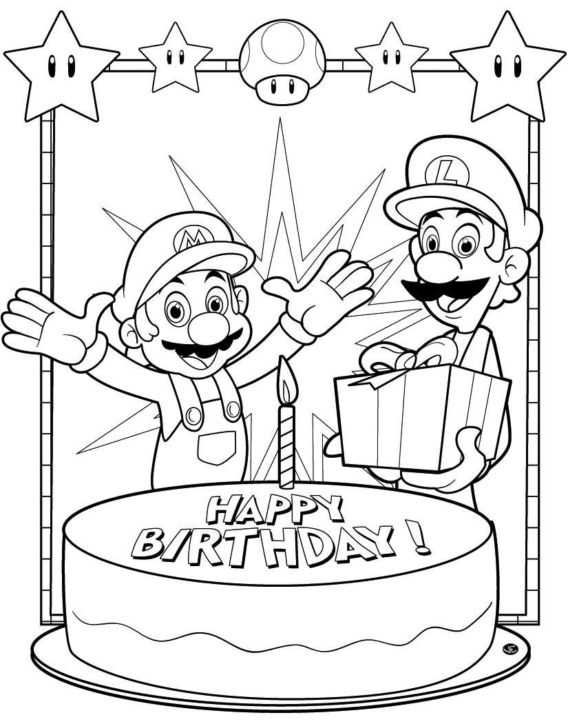 825x1050 Happy Birthday Coloring Pages
