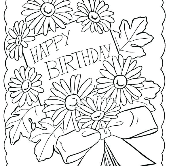 587x576 Happy Birthday Card Printable Coloring Pages Happy Birthday